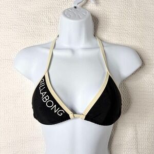 Billabong minimalist black and white triangle bikini top